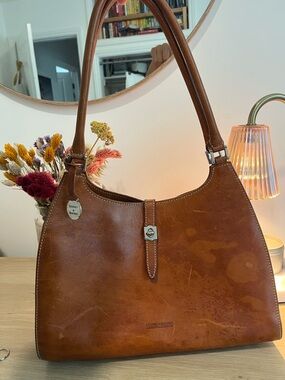 Vintage Dooney & Bourke Brown Leather Shoulder Bag